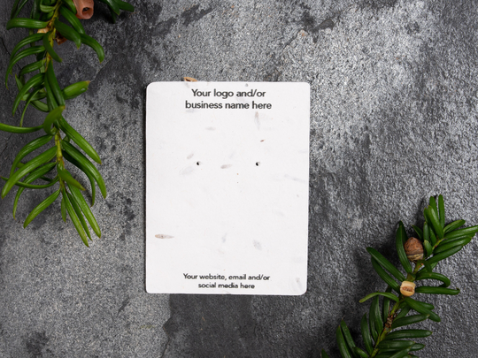 Custom Printed Wildflower Seed Earring Display Cards