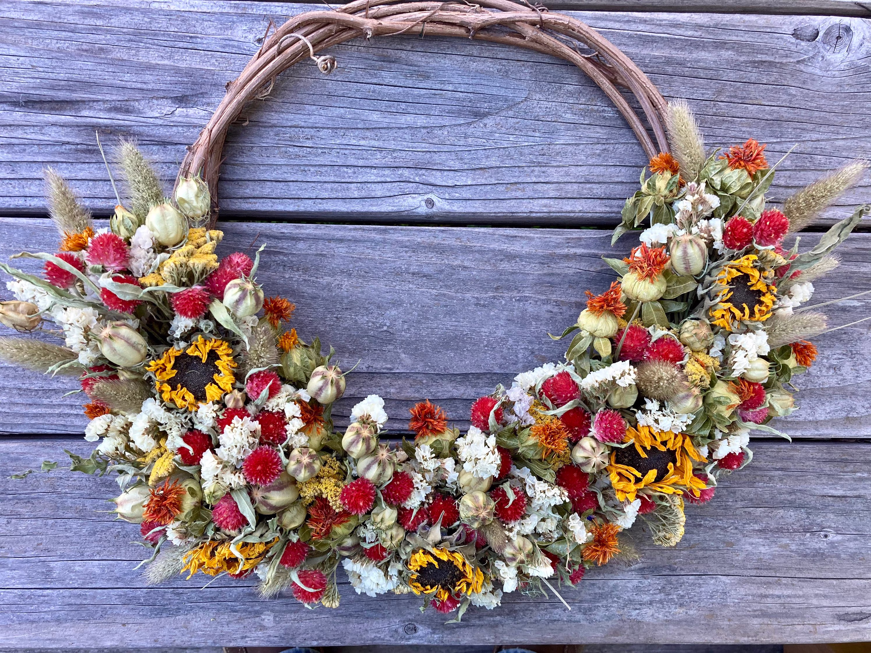 Sunflower Wreath, Harvest Celebration, Decor For Door Or Wall