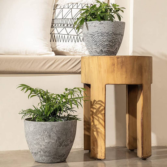 Marble Flower Pots Garden Planters Drainage Holes