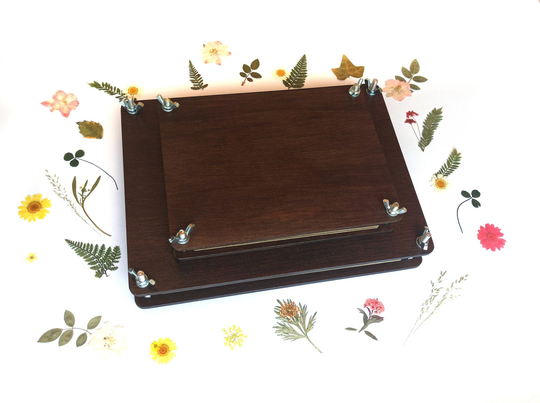 Flower Press, Nature Lovers Gift Idea, Kids Craft Press, Herb Press Scrapbook Album, Botanical Pressed Art