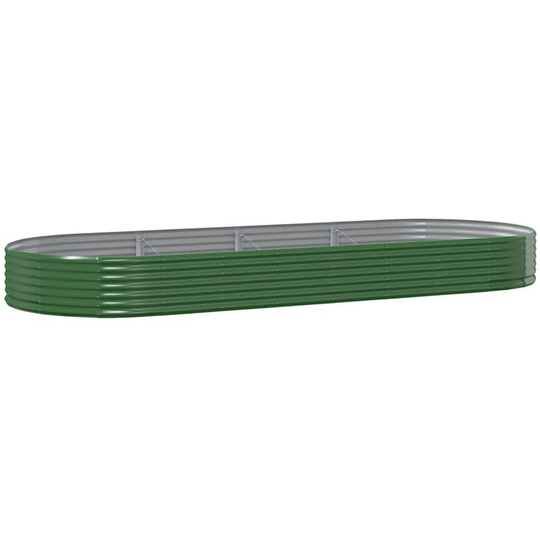 Garden Planter Powder-coated Steel 373x140x36 cm Green Vidaxl Green