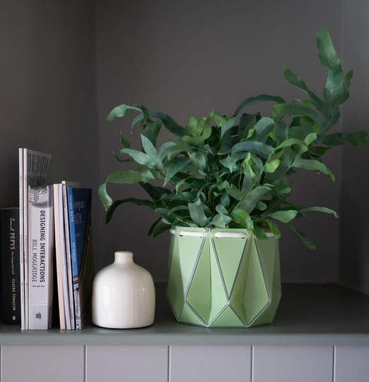 Origami Self Watering Eco Plant Pot: 18cm - Sage