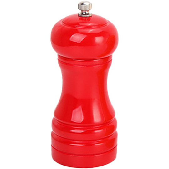 Wooden Salt Pepper Grinder Mill Manual Shakers Refillable with Adjustable Coarseness Ceramic Rotor red