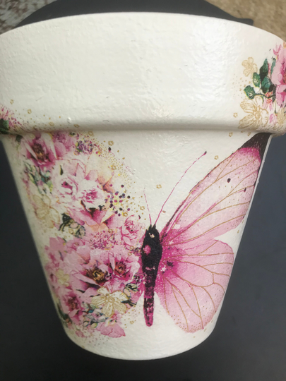 Butterfly Plant Pot , Decoupaged Pots , Garden Gifts Birthday , Butterfly Gifts, Flowers Mothers Day