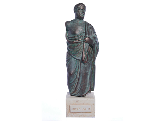 Hippocrates Statue, Father Of Modern Medicine, Physician, Handmade Greek Plaster Sculpture With Bronze Color, 25 cm-9.84 In, Museum Replica