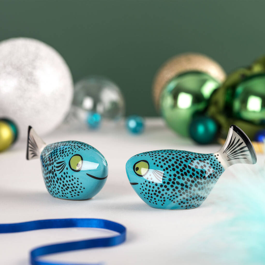 Handmade Ceramic Fish Salt And Pepper Shakers
