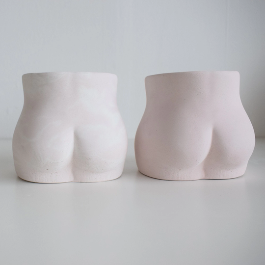 Concrete Bum Vase | Planter Housewarming Gift Marble Decor Home