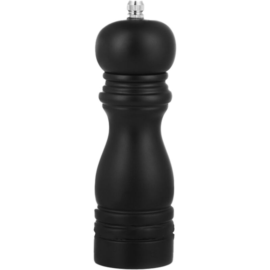 Wood Salt and Pepper Shakers with Ceramic Core, Refillable Manual Sea Salt Pepper Mill Matt black
