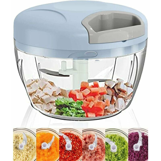 Monly - Manual Chopper,Triumph Onion Chopper Hand Chopper with String Onion Chopper Food Fruit Vegetable Meat Herb Garlic Salad with Rope 500ml