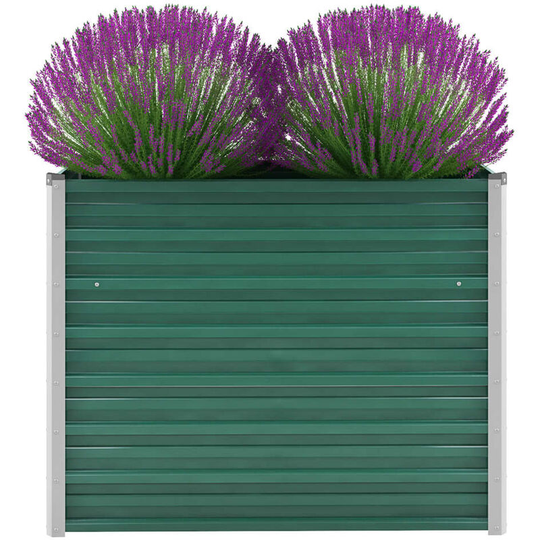 Garden Planter Galvanised Steel 100x40x77 cm Green VDTD29033 - Topdeal