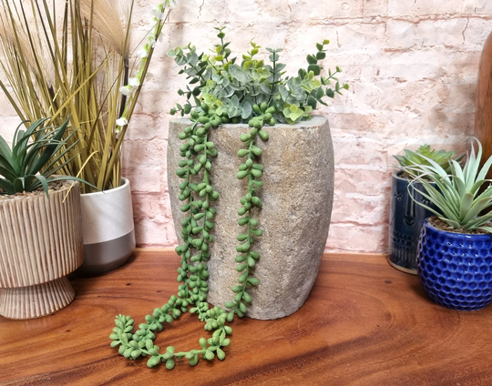 Small River Stone Pot/Planter Bohemian Natural Sustainable