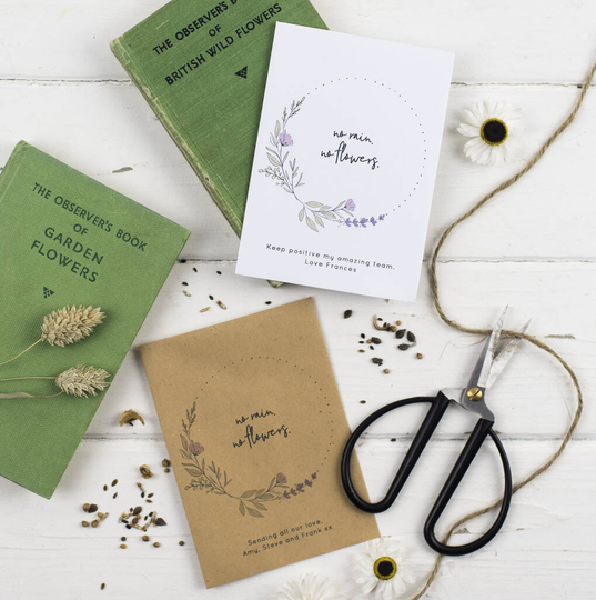 'No Rain, No Flowers' Personalised Lavender Seed Packet