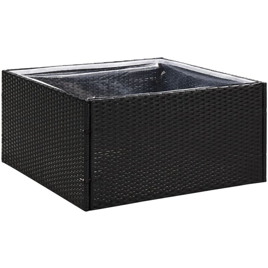 Vidaxl - Garden Planter Black 80x80x40 cm Poly Rattan Black