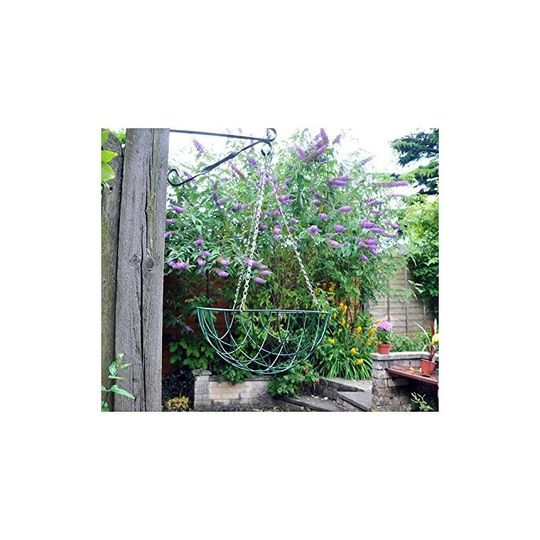 Garden Planter Hanging Wire Basket for Indoor Outdoor Wire Basket Hanging (14" Green Wire Basket)