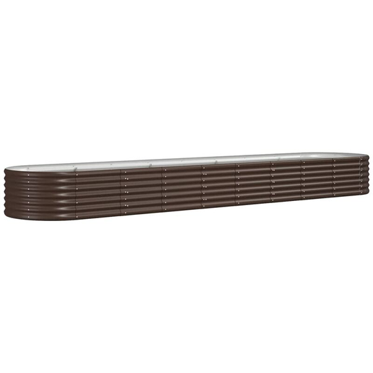 Garden Planter Powder-coated Steel 368x80x36 cm Brown Vidaxl Brown