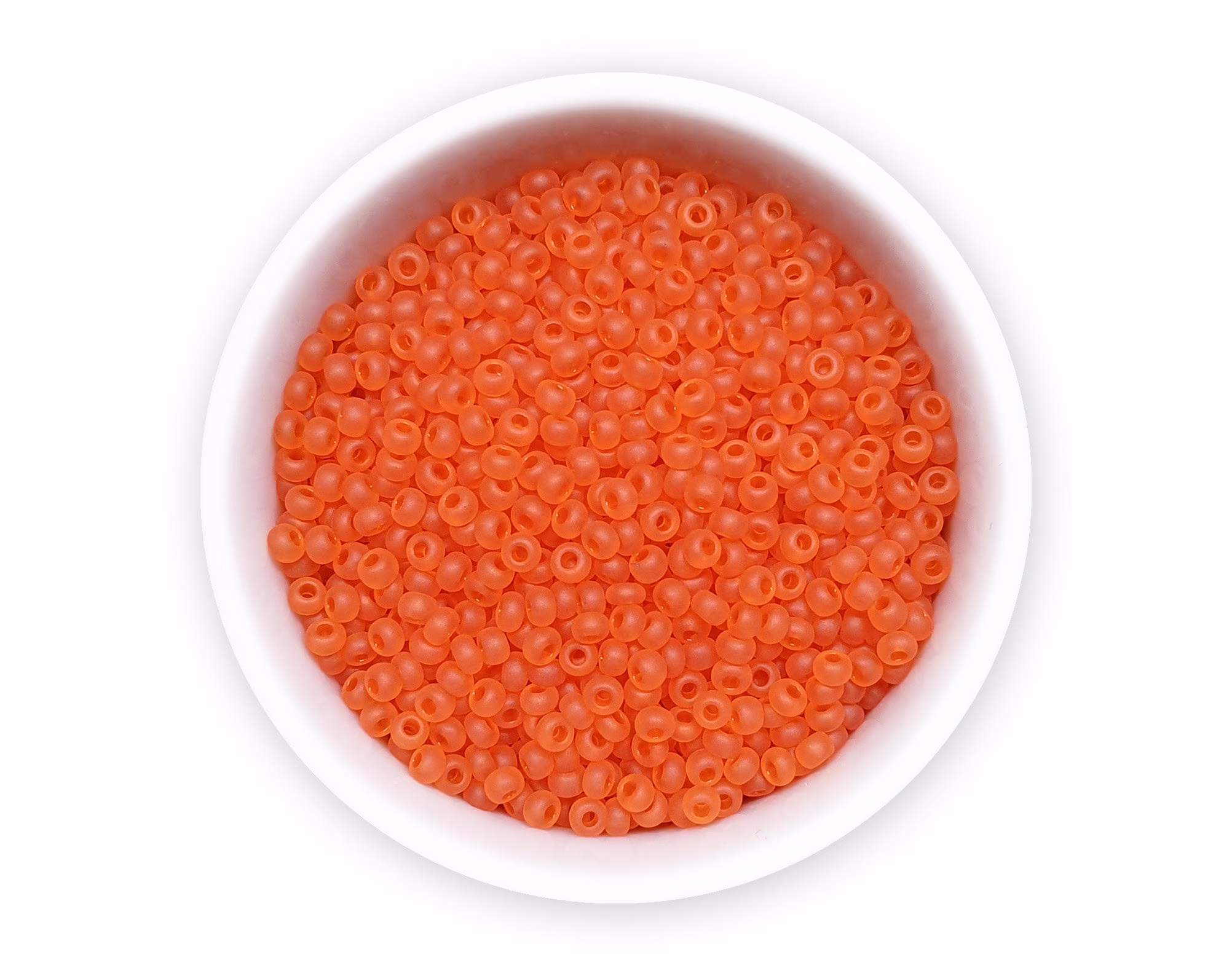 Size 10/0 Seed Beads | 20G Frosted Bright Orange Czech Preciosa Ornela Rocailles Matte Matted Nr 331-39001-90030