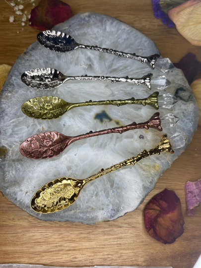 Dainty Herb Spoons/Witch Teas Spoons/ Spell Crystal Point Spoons