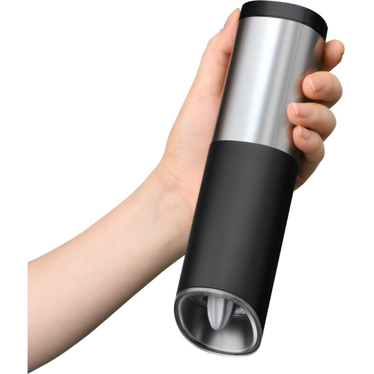 Heguyey - Electric Salt and Pepper Mill Set | 2022 Stainless Steel Automatic Gravity Salt and Pepper Mill with Adjustable Coarseness | Spice grinder