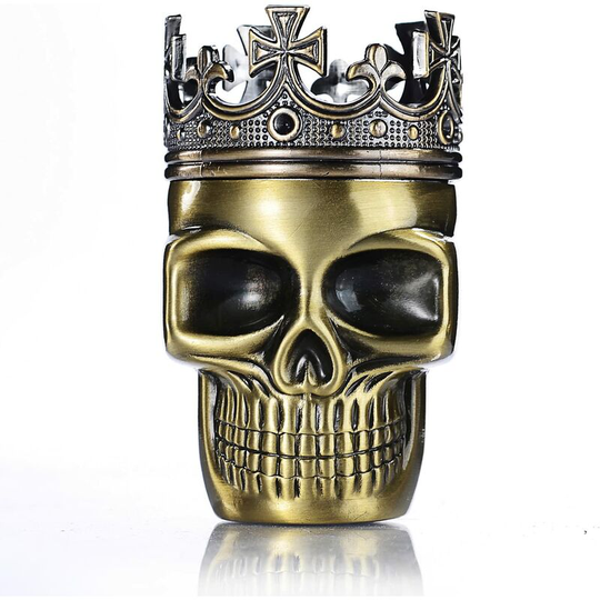 Perle Rare - Herb Grinder King Skull Curved Skull for Spices, Coffee, Herb, Crater, Spices (Bronze)