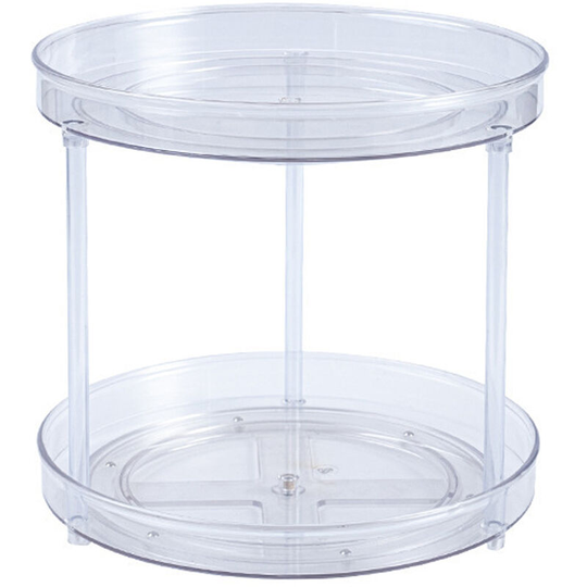 Rotating Organizer Transparent Double Layer 360¡ã Rotatable Kitchen Seasonings Rack Makeup Holder Lazy Susan Turntable - Transparent,Small