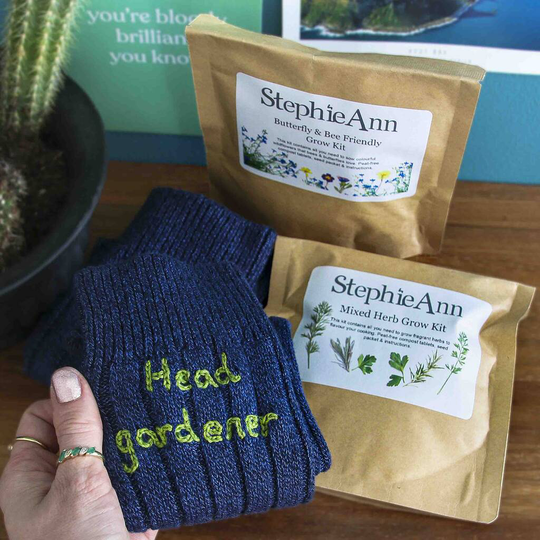 Men's Outdoor Thick Garden Socks And Seeds Gift Set