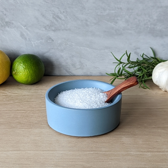 Concrete Salt Cellar. & Pepper Pinch Bowl Wooden Spoon. Gift For Chef. Pig. Pot. Kitchen Gift. Modern Minimalist Vessel