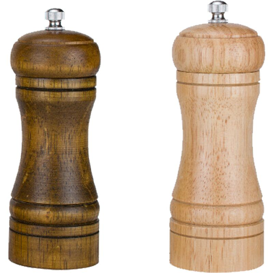 Fvbjd - Salt and Pepper Grinders, Oak Wooden Salt and Pepper Mills Shakers Ceramic Rotor 1pcs oak primary color 5 inches + 1pcs retro color 5 inches