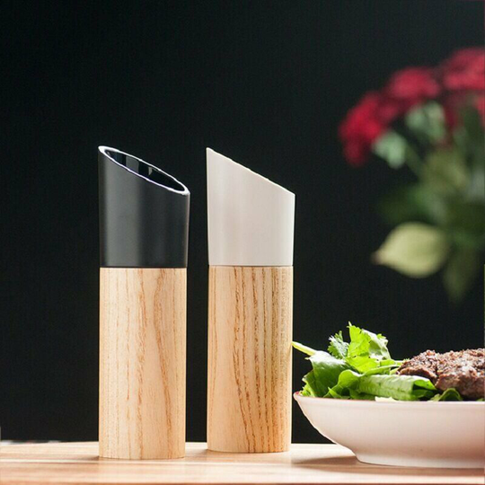 Salt and Pepper Mill Set with Tall Black and White Salt and Pepper Shakers with Adjustable Coarseness,Perfect Gift for Salt and Pepper Shakers