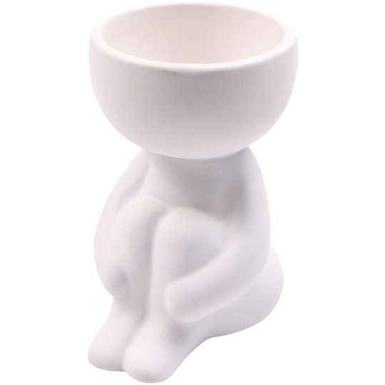 Humanoid Ceramic Flower Pot Succulent Pot Plant Small Vase Crafts Desktop Decoration YL1481-1,model:White type1