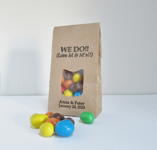 M & Ms Wedding Favor Bags, Personalized Diy Favors, We Do | Love & M's