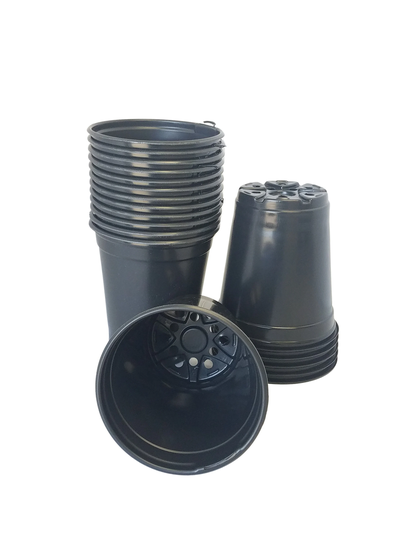 Quart Round Black Plastic Nursery Pots