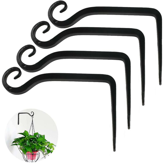 Flower Hanging Holder Iron Wall Hook Flower Hanging Wall Holder HookBlack