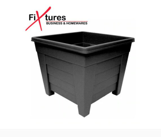 2 X Fixtures Grosvenor Square Planter Black/Ebony 27cm