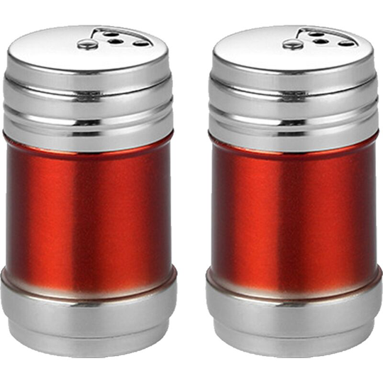Fvbjd - Stainless Steel Salt and Pepper Shakers Set for Kitchen Condiments 【Red】Medium