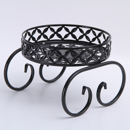 Indoor or Outdoor Flower Pot Stand,Metal Plant Holder,Round Garden Plant Stand for Living Room,Balcony Decoration(Black)