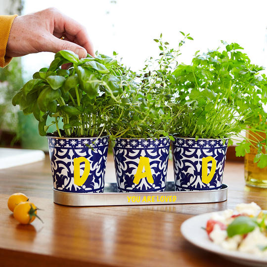 Personalised Trio Of Metal Planters