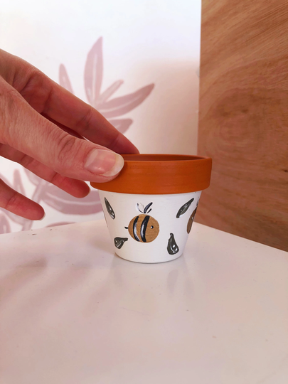Bumble Bee Plant Pot - Planter Terracotta Indoor Hand Painted
