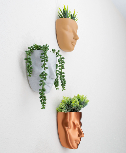 Head Wall Planter, Face Hanging Planter | Perfect For String Of Turtles, Pearls, Etc