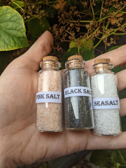 Witches Salts, Witchcraft Essentials, Black Salt, Pink Seasalt, Protection Spell, Love Salt