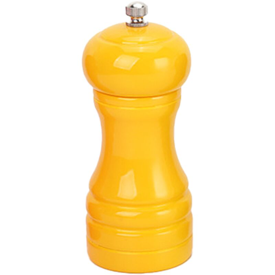 Wooden Salt Pepper Grinder Mill Manual Shakers Refillable with Adjustable Coarseness Ceramic Rotor yellow