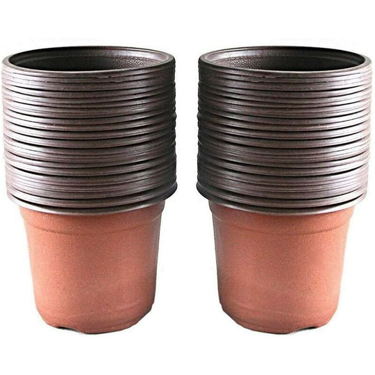 Denuotop - Set of 100 plastic pots for seedlings and plants, 10 cm