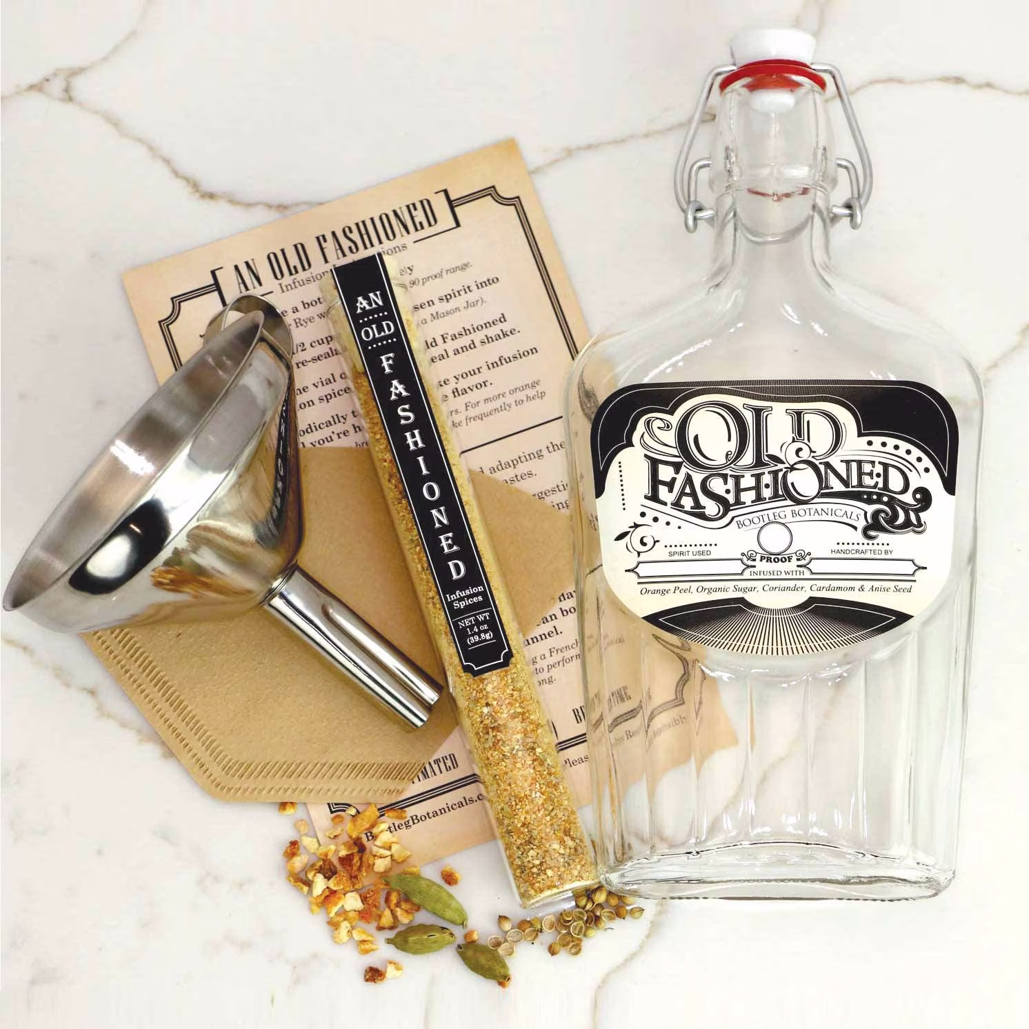 Bestseller Old Fashioned Cocktail Infusion Gift Set To Infuse Whiskey Or Brandy By Bootleg Botanicals - Ships Free