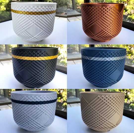 The Weaver 3D Printed Woven Texture Pattern Modern Indoor Planter