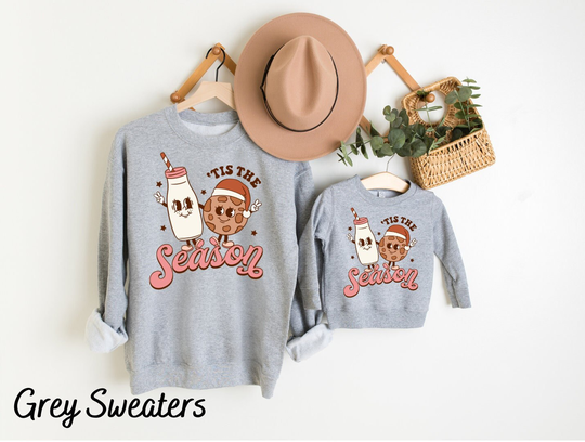 Matching Mommy & Me Christmas Sweatshirts, Shirts, Outfits, Toddler Girl Boy Tis The Season Sweaters