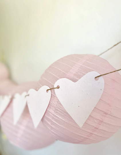 Heart Shaped Garland From Seed Paper For Weddings, Birthdays, Bridal & Baby Showers, Engagements, Love With Custom Colors