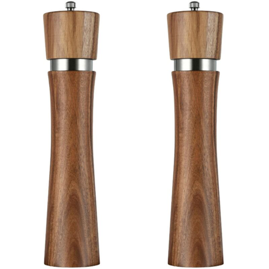 Salt and Pepper Grinder Set, Manual Salt and Pepper Mills- Wooden Pepper Grinder -Salt Grinder 2pcs 10 inch bubble bag packaging