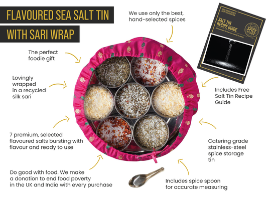 Sea Salts Set With Seven Salts And Silk Sari Wrap