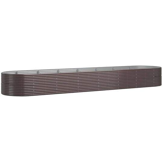 Garden Planter Powder-coated Steel 584x140x68 cm Brown Vidaxl Brown