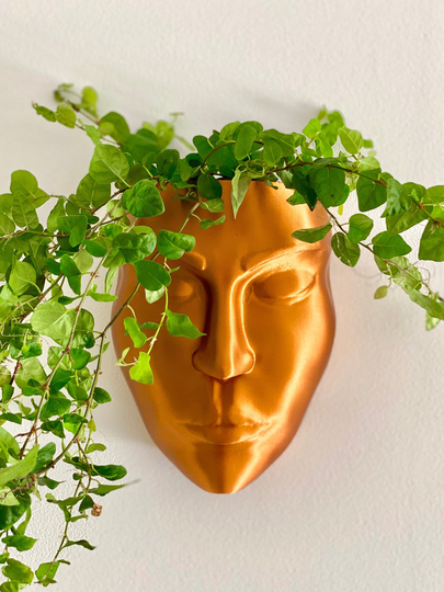 Woman Wall Planter Indoor - Hanging Face Head Plant Pot Mounted