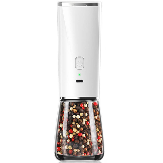 Electric Pepper and Salt Grinder-Refillable, Adjustable Coarseness, Stainless Steel Salt Pepper Mill 【Single pack】